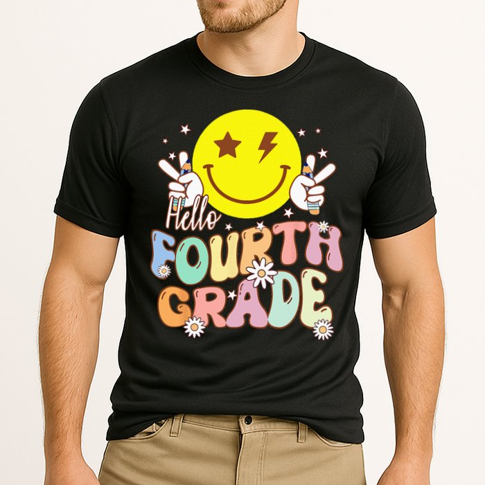 Hello Fourth Grade Funny Smile Face 4th Grade Back To School Performance Shirt