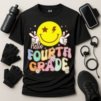 Hello Fourth Grade Funny Smile Face 4th Grade Back To School Performance Shirt