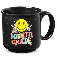 Hello Fourth Grade Funny Smile Face 4th Grade Back To School 15oz Campfire Ceramic Mug