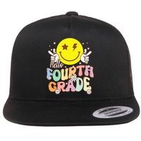 Hello Fourth Grade Funny Smile Face 4th Grade Back To School Flat Bill Trucker Hat
