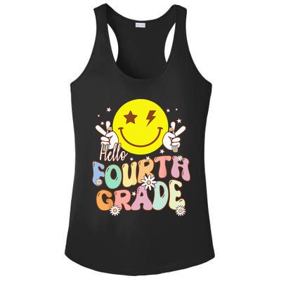 Hello Fourth Grade Funny Smile Face 4th Grade Back To School Ladies PosiCharge Competitor Racerback Tank