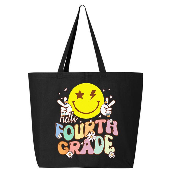 Hello Fourth Grade Funny Smile Face 4th Grade Back To School 25L Jumbo Tote