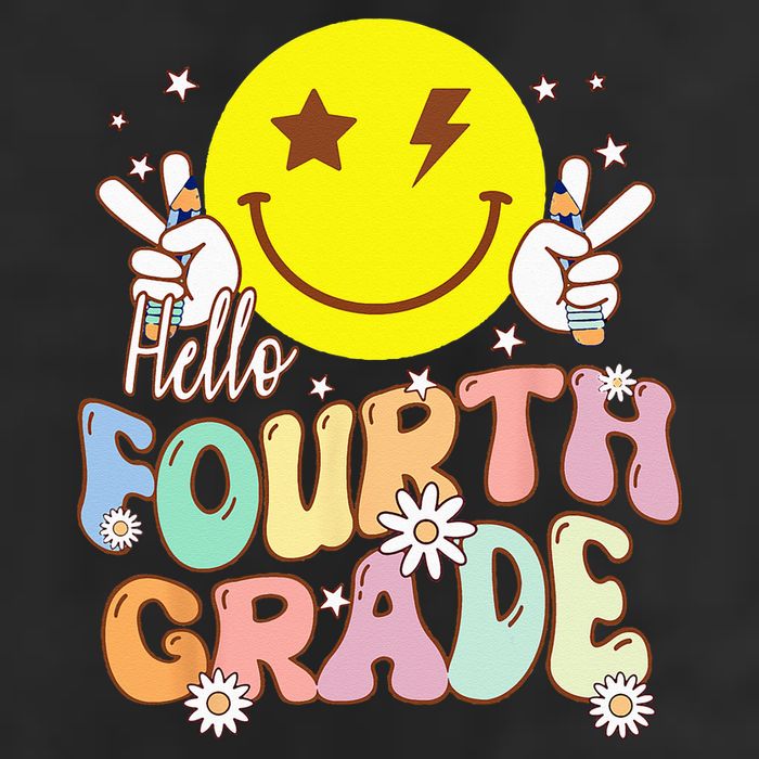 Hello Fourth Grade Funny Smile Face 4th Grade Back To School 25L Jumbo Tote