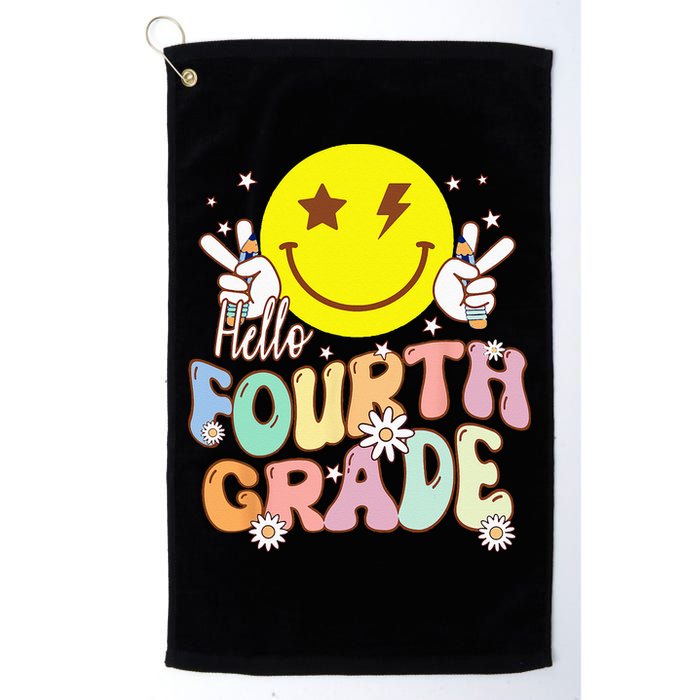 Hello Fourth Grade Funny Smile Face 4th Grade Back To School Golf Towel