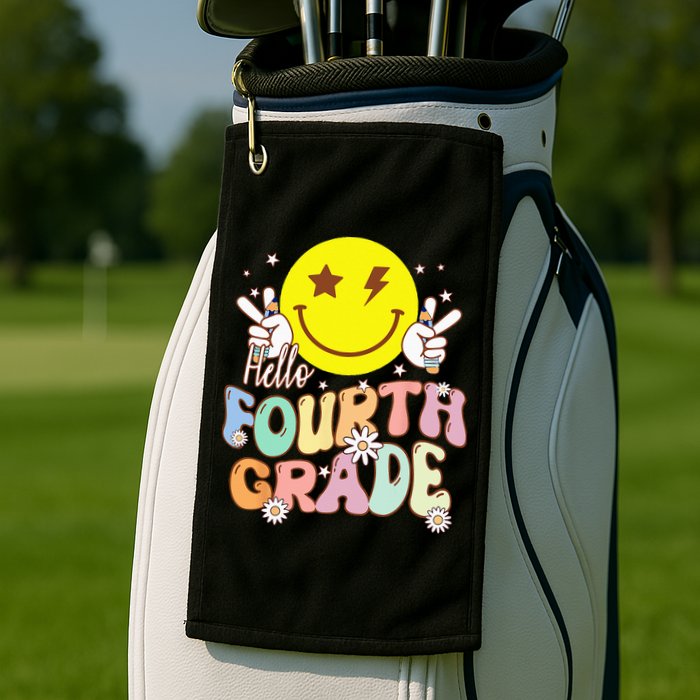 Hello Fourth Grade Funny Smile Face 4th Grade Back To School Golf Towel