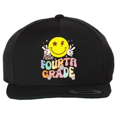 Hello Fourth Grade Funny Smile Face 4th Grade Back To School Wool Snapback Cap