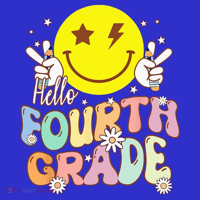 Hello Fourth Grade Funny Smile Face 4th Grade Back To School Apron