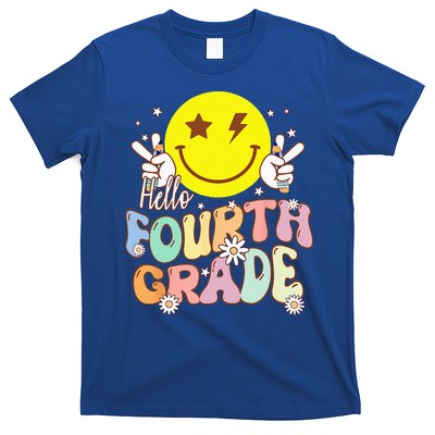 Hello Fourth Grade Funny Smile Face 4th Grade Back To School T-Shirt
