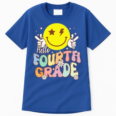 Hello Fourth Grade Funny Smile Face 4th Grade Back To School Tall T-Shirt
