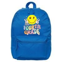 Hello Fourth Grade Funny Smile Face 4th Grade Back To School 16 in Basic Backpack