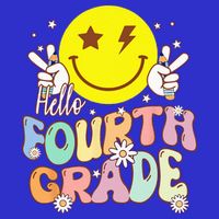 Hello Fourth Grade Funny Smile Face 4th Grade Back To School 16 in Basic Backpack