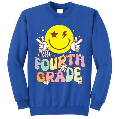 Hello Fourth Grade Funny Smile Face 4th Grade Back To School Tall Sweatshirt