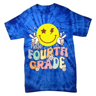 Hello Fourth Grade Funny Smile Face 4th Grade Back To School Tie-Dye T-Shirt