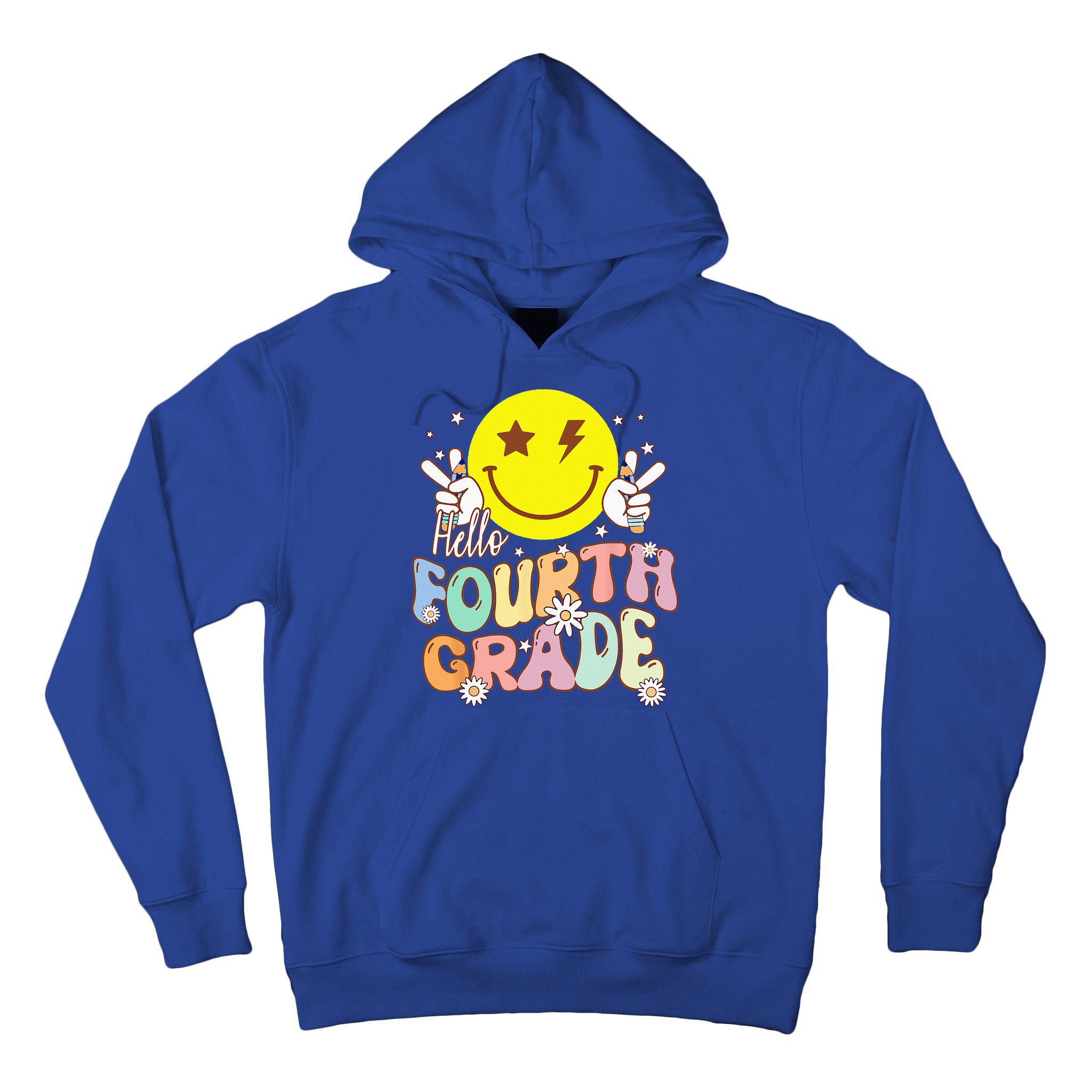 Hello Fourth Grade Funny Smile Face 4th Grade Back To School Tall Hoodie