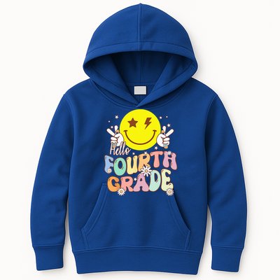 Hello Fourth Grade Funny Smile Face 4th Grade Back To School Kids Hoodie