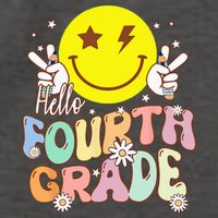 Hello Fourth Grade Funny Smile Face 4th Grade Back To School Vector Backpack