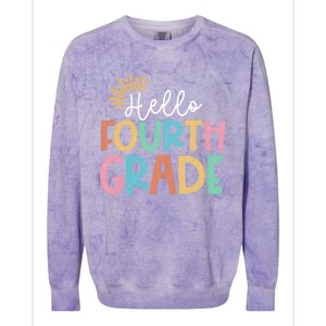 Hello Fourth Grade Team 4th Grade Back To School Teacher Colorblast Crewneck Sweatshirt