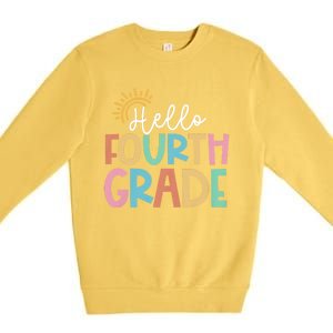 Hello Fourth Grade Team 4th Grade Back To School Teacher Premium Crewneck Sweatshirt