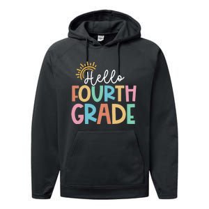 Hello Fourth Grade Team 4th Grade Back To School Teacher Performance Fleece Hoodie