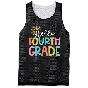 Hello Fourth Grade Team 4th Grade Back To School Teacher Mesh Reversible Basketball Jersey Tank