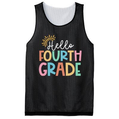 Hello Fourth Grade Team 4th Grade Back To School Teacher Mesh Reversible Basketball Jersey Tank