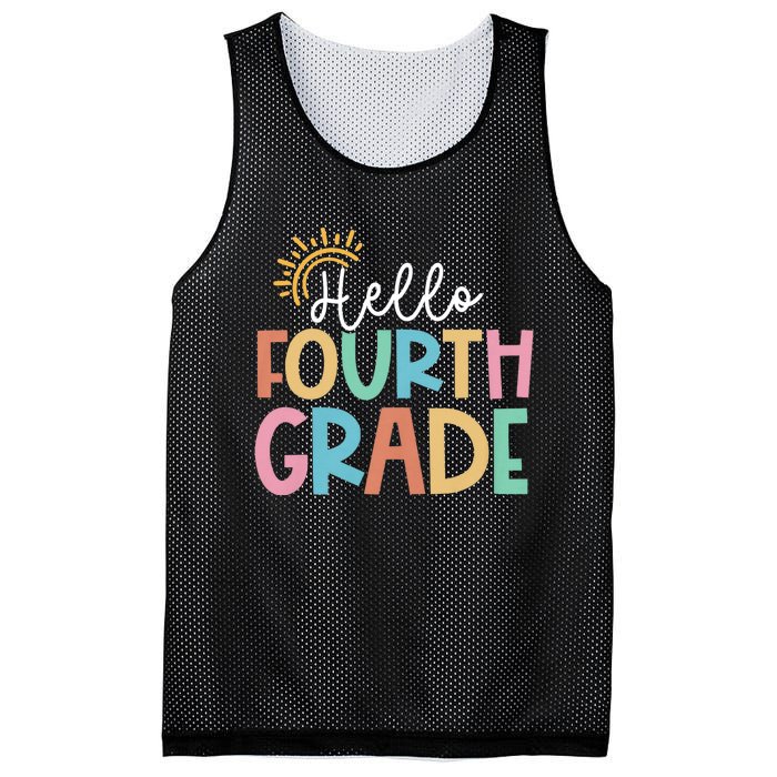 Hello Fourth Grade Team 4th Grade Back To School Teacher Mesh Reversible Basketball Jersey Tank