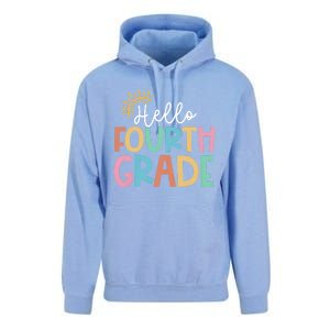 Hello Fourth Grade Team 4th Grade Back To School Teacher Unisex Surf Hoodie