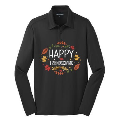 Happy Friendsgiving Gift Silk Touch Performance Long Sleeve Polo