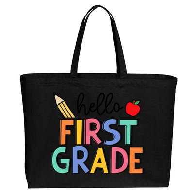 Hello First Grade Team 1st Grade Back To School Teacher Cotton Canvas Jumbo Tote