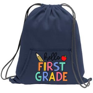 Hello First Grade Team 1st Grade Back To School Teacher Sweatshirt Cinch Pack Bag