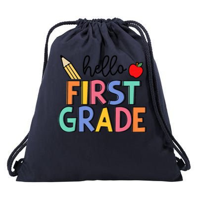 Hello First Grade Team 1st Grade Back To School Teacher Drawstring Bag