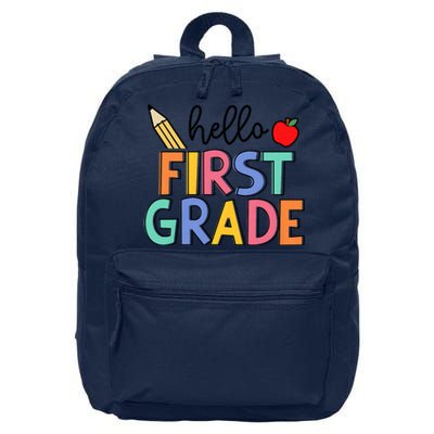 Hello First Grade Team 1st Grade Back To School Teacher 16 in Basic Backpack