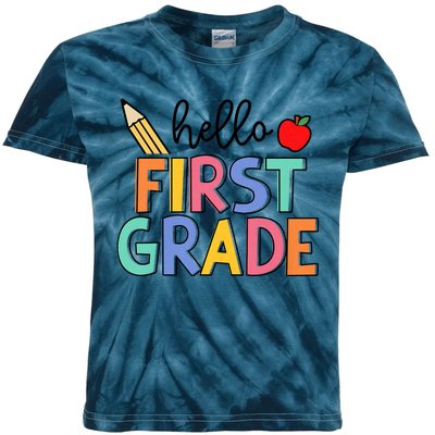 Hello First Grade Team 1st Grade Back To School Teacher Kids Tie-Dye T-Shirt