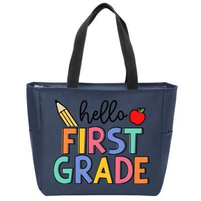 Hello First Grade Team 1st Grade Back To School Teacher Zip Tote Bag