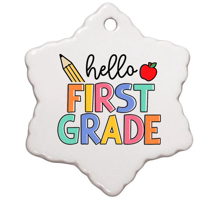 Hello First Grade Team 1st Grade Back To School Teacher Ceramic Star Ornament