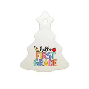 Hello First Grade Team 1st Grade Back To School Teacher Ceramic Tree Ornament