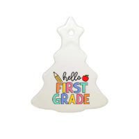 Hello First Grade Team 1st Grade Back To School Teacher Ceramic Tree Ornament