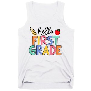 Hello First Grade Team 1st Grade Back To School Teacher Tank Top