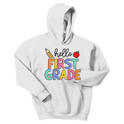 Hello First Grade Team 1st Grade Back To School Teacher Kids Hoodie