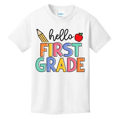 Hello First Grade Team 1st Grade Back To School Teacher Kids T-Shirt