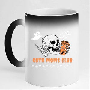 Halloween Funny Goth Moms Club Spooky Gothic Mom Mama Gift 11oz Black Color Changing Mug