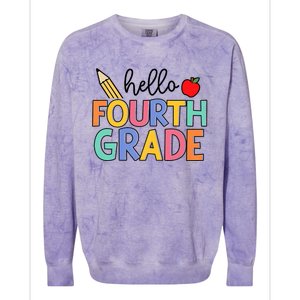 Hello Fourth Grade Team 4th Grade Back To School Teacher Colorblast Crewneck Sweatshirt