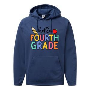 Hello Fourth Grade Team 4th Grade Back To School Teacher Performance Fleece Hoodie