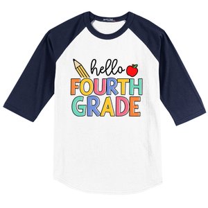 Hello Fourth Grade Team 4th Grade Back To School Teacher Baseball Sleeve Shirt