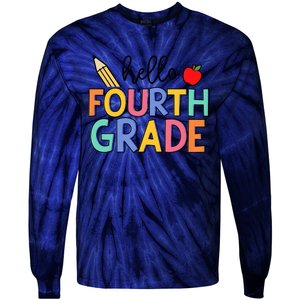 Hello Fourth Grade Team 4th Grade Back To School Teacher Tie-Dye Long Sleeve Shirt