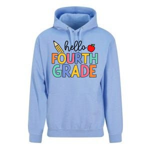 Hello Fourth Grade Team 4th Grade Back To School Teacher Unisex Surf Hoodie