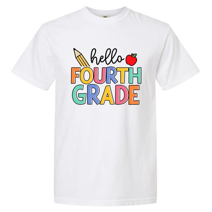 Hello Fourth Grade Team 4th Grade Back To School Teacher Garment-Dyed Heavyweight T-Shirt