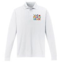 Hello Fourth Grade Team 4th Grade Back To School Teacher Performance Long Sleeve Polo