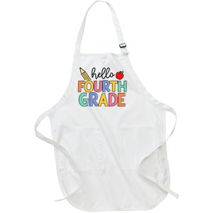 Hello Fourth Grade Team 4th Grade Back To School Teacher Full-Length Apron With Pockets