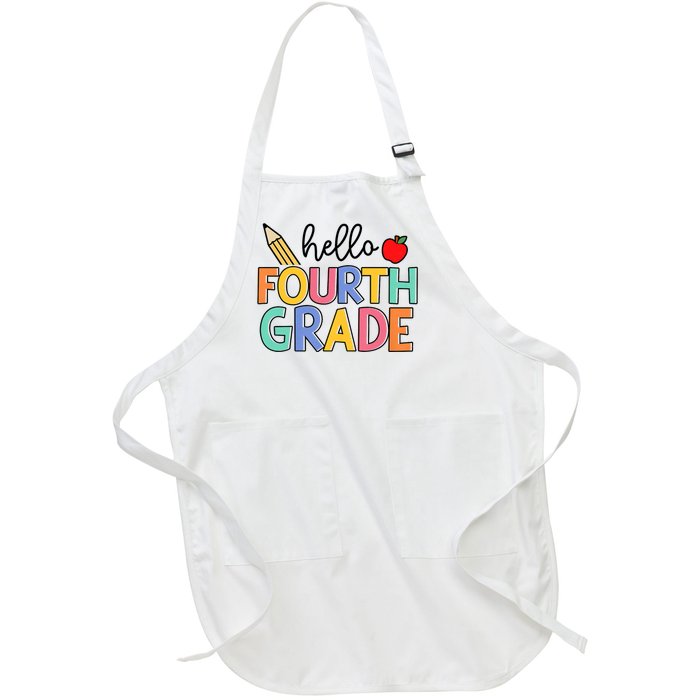 Hello Fourth Grade Team 4th Grade Back To School Teacher Full-Length Apron With Pockets